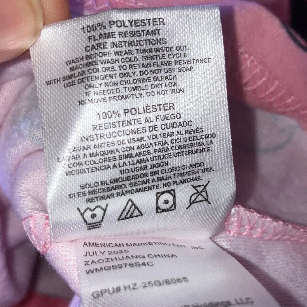 Strawberry Shortcake Pink Kids Flannel Pajama‎ Set Flame Resistant M 7/8 New